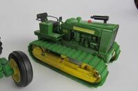 TRACTOR MODELS: Three John Deere die-cast tractor and crawler - 4