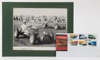 REDEX SPECIAL: A signed photograph from the James Flood motorsport album series No.2 of Sir Jack driving his Redex Special and signed by Sir Jack, image 19.5cm high, 25cm wide