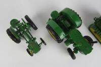 TRACTOR MODELS: Three John Deere die-cast tractor and crawler - 5