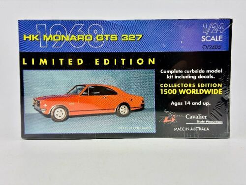 108 · HOLDEN: A 1:24 scale model kit by Cavalier Model Productions of the 1968 Holden HK Monaro GTS 327 in original, unopened box. [Location: Sydney]