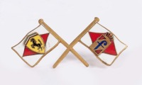FERRARI / PININFARINA: A Ferrari / Pininfarina crossed flags badge, 35mm high, 75mm wide [Location: Melbourne]