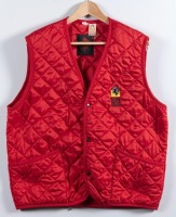 FERRARI: A red coloured padded vest with 'Galleria Ferrari' emblem to left side, made by Canadians (Italy), two pockets, size unknown (appears large) [Location: Melbourne]