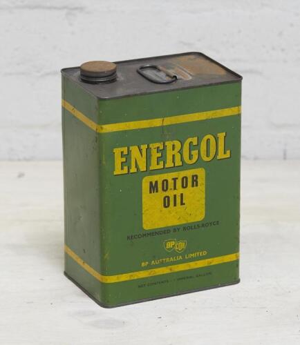 ENERGOL: An 'Energol Motor Oil' one imperial gallon tin, 24cm high.