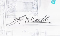 JACQUES VILLENEUVE: A framed limited edition print by Motorsport Artist Greg McNeil depicting Gilles Villeneuve on the streets of Monaco, with statements by Enzo Ferrari & Niki Lauda, measures 84.5cm high, 64cm wide [Location: Melbourne] - 2