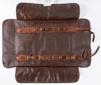 TOOL ROLL BAG: An original circa late 1960s early 1970s Ferrari 330 / 365 brown vinyl tool roll bag [Location: Melbourne] - 2