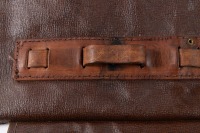 TOOL ROLL BAG: An original circa late 1960s early 1970s Ferrari 330 / 365 brown vinyl tool roll bag [Location: Melbourne] - 3