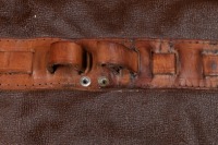 TOOL ROLL BAG: An original circa late 1960s early 1970s Ferrari 330 / 365 brown vinyl tool roll bag [Location: Melbourne] - 4