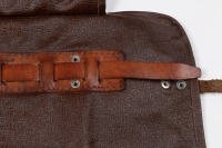 TOOL ROLL BAG: An original circa late 1960s early 1970s Ferrari 330 / 365 brown vinyl tool roll bag [Location: Melbourne] - 5