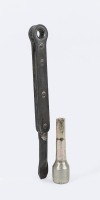 JACK TOOLS: Two Ferrari wheel jack tools believed to suit 365 GTB/4, includes a jack ratchet & short extension tool [Location: Melbourne]