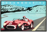 STEAMBOAT SPRINGS: A print promoting the 1992 Vintage Auto Race & Concours D'Elegance events at Steamboat Springs, Colorado, featuring 1950s era Ferrari, framed & glazed [Location: Melbourne]