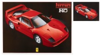 FERRARI F40: A high quality colour print featuring the Ferrari F40, produced by Samson Publishing, 1987. Measures 42cm high, 56.5cm wide [Location: Melbourne]