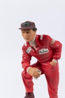 NIKI LAUDA: A 1:9 scale limited edition (971/2500) cold cast porcelain resin figure of Niki Lauda sculpted by Paul Szeiler for Endurance Ltd, on wooden base with engraved plaque, NIB and accompanied by a COA from The Art of Sport, 22cm high [Location: Mel - 2