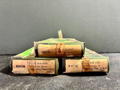 HILLMAN: Three Remax stub axle pin sets (KH136), to suit Hillman Minx Phase 3 and 4 [Location: Sydney]