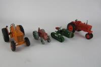 TRACTOR MODELS: Four die-cast tractor and crawler - various makes and models