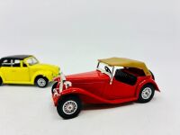 MATCHBOX: Two Matchbox Models of Yesteryear 1:43 scale models including a 1945 MG TC and a 1937 Cord 812 as well as a 1:43 scale VW Beetle Cabriolet by Polistil, all in original packaging [Location: Sydney] - 4