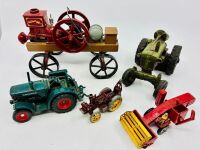 TRACTOR: Five tractor and machinery models in various scales.
