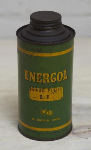ENERGOL: An Energol brake fluid one imperial pint tin, 16cm high.