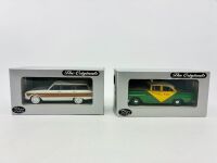 HOLDEN: Two 1:43 scale models by Trax including the Holden FB Taxi and the Ford XL Falcon Squire Wagon, complete with original packaging [Location: Sydney]