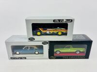FORD: Three 1:43 scale models by Trax including the Ford XC Falcon driven by Carter/Lawrence, the Ford XT Fairmont and the Holden HJ Sandman Ute, complete with original packaging [Location: Sydney]