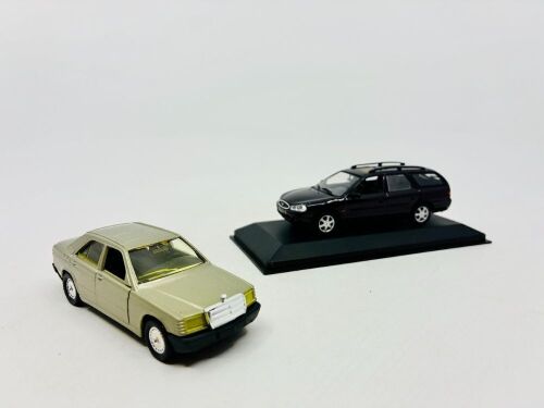 339 · MERCEDES-BENZ: Two 1:43 scale models including a Mercedes-Benz 190 by Solido and a Ford Modeo Wagon by Minichamps, complete with original packaging. [Location: Sydney]