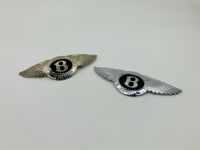 BENTLEY: A pair of enamel 'Winged B' badges - 2