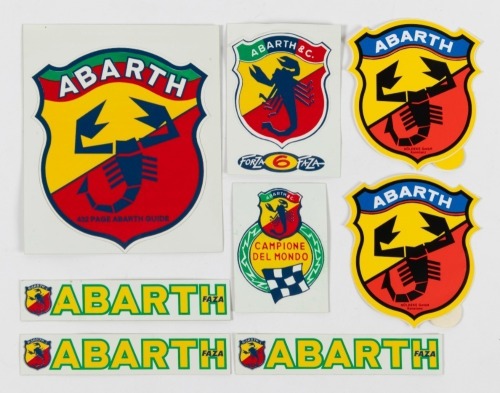 ABARTH: A group of eight Abarth stickers [Location: Melbourne]