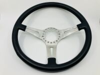 MOTO-LITA STEERING WHEEL: An original leather rimmed 350mm steering wheel - 2