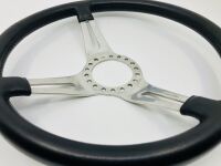 MOTO-LITA STEERING WHEEL: An original leather rimmed 350mm steering wheel - 3