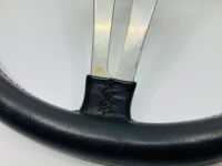MOTO-LITA STEERING WHEEL: An original leather rimmed 350mm steering wheel - 6