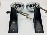 MARCHAL 670/680/690 DRIVING LIGHTS: A pair of Marchal driving lights in good condition, not tested and mounted on black brackets with 3-pin plugs - 7