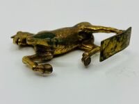 FERRARI: A small brass Prancing Horse on stand, approx 6.5cm high x 6cm wide - 4