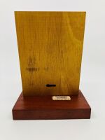 FERRARI: A trophy mounted on a wooden plinth inscribed 'Australian Ferrari Register Autumn Supersprint 15 March 1992 Class 5 328/348 Runner-Up', 18cm high x 13cm wide - 3