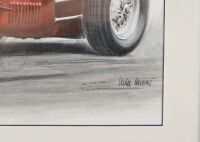 ASCARI/GAZE: A print depicting Squadron Leader F.A.O Tony Gaze OAM in the Ascari Ferrari 500, Gaze signature [Location: Melbourne] - 3