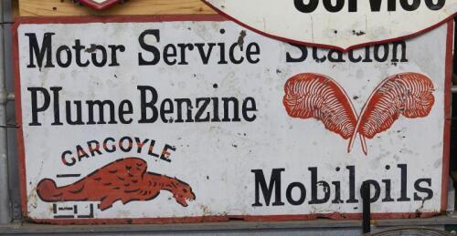 PLUME: A large enamel 'Motor Service Plume Benzine' sign, 183x91cm (see additional images)