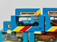 MATCHBOX: Eight 1:64 scale Matchbox models featuring the Ford Model A Vans (MB38) in various liveries [Location: Sydney] - 2