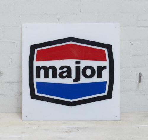 MAJOR: A neon 'major' sign with acrylic decals, 60x60cm.