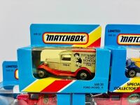 MATCHBOX: Eight 1:64 scale Matchbox models featuring the Ford Model A Van (MB38) in various liveries [Location: Sydney] - 2