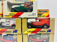 MATCHBOX: Eight 1:64 scale Matchbox models featuring the Ford Model A Van (MB38) in various liveries, all in original packaging [Location: Sydney] - 8