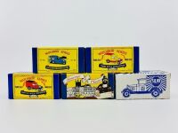 MATCHBOX: Five 1:64 scale Matchbox models featuring the Ford Model A Van (MB38) in various liveries, all in original packaging [Location: Sydney]