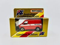 MATCHBOX: Four 1:64 scale Matchbox models featuring the Ford Transit (MB 60) in various liveries, all in original packaging [Location: Sydney] - 4