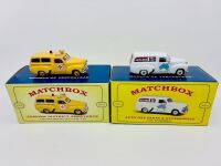 MATCHBOX YESTERYEAR: Two Matchbox Models of Yesteryear 1:43 scale Holden FJ Panel Vans, both in original packaging [Location: Sydney]