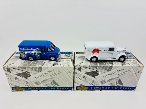 258 · MATCHBOX YESTERYEAR: Two Matchbox Models of Yesteryear 'Power of the Press' series 1:43 scale models, both in original packaging [Location: Sydney]