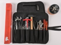 TOOL ROLL: A tool roll suited to c1970s-1980s Maserati and other Italian marques, comprising Italian-made tools, housed within canvas roll [Location: Melbourne]