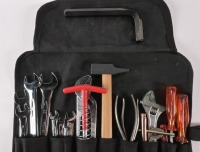 TOOL ROLL: A tool roll suited to c1970s-1980s Maserati and other Italian marques, comprising Italian-made tools, housed within canvas roll [Location: Melbourne] - 3