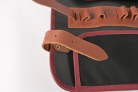 TOOL ROLL: A high-quality canvas tool roll with leather straps and red piping, suits Maserati and other Italian marques. Made in Sheffield, England. Once extended measures 82cm high, 38cm wide [Location: Melbourne] - 4