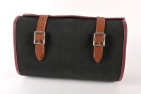TOOL ROLL: A high-quality canvas tool roll with leather straps and red piping, suits Maserati and other Italian marques. Made in Sheffield, England. Once extended measures 82cm high, 38cm wide [Location: Melbourne] - 6