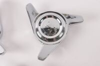 WHEEL SPINNERS: Four Ferrari three ear wheel spinner knock-offs, including three right hand thread and one left hand. Each measure approximately 55mm internally [Updated Description & Photos] [Location: Melbourne] - 4