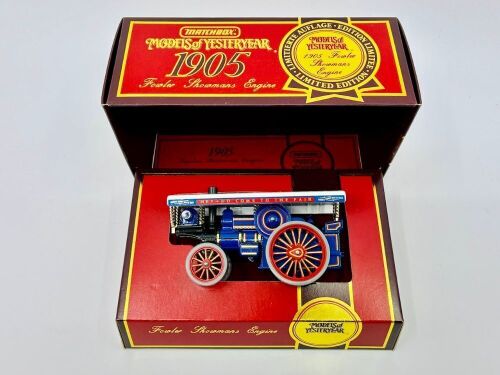 301 · MATCHBOX YESTERYEAR: A Matchbox Models of Yesteryear 1:43 scale model of the 1905 Fowler Showman Engine (Y-19), complete with original packaging [Location: Sydney]