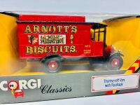 CORGI: A Thornycroft Van with Roofrack in 'Arnott's Biscuits' livery by Corgi, complete with original packaging [Location: Sydney] - 2