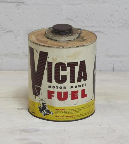 WAKEFIELD: A Wakefield Castrol Victa motor mower petrol 2 stroke 1 gallon mixing tin, 24cm high.